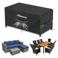 BEEWAY Gartenmöbel Abdeckung Wasserdicht V2.0 200x160x73cm, Schutzhülle Abdeckplane für Gartentische Terrassenmöbel Möbelsets - 420D Oxford Gewebe, Anti-UV, Winterfest
