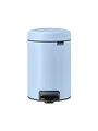 Brabantia - NewIcon Treteimer 3L - Kleiner Abfalleimer für Bad oder Toilette - Sanft Schließender Deckel - Leichte Pedalbedienung - Entnehmbarer Inneneimer - Dreamy Blue - 17 x 24 x 27 cm