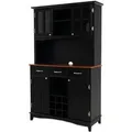 Costway Küchenbuffet mit 3 Schubladen Schwarz 112 x 43 x 184,5 cm