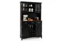 COSTWAY Küchenbuffet Hochschrank mit Arbeitsplatte, Weinregal, verstellbarem Regal