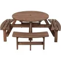 Costway Picknicktisch Set für 8 Personen Gartentisch Aus Massivholz