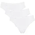 sloggi Taillenslip 24/7 Cotton Lace (3er Pack) mit edler Spitze und flachen Nähten weiß 46