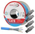 Cat 8 Verlegekabel Netzwerkkabel CAT 8.1 Kabel Ethernet LAN Cat8 RJ45 Stecker 50m Keine Wahl