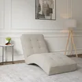 Elegante Relaxliege Livano – Bequeme Chaiselongue mit Polsterung, modernem Design und ergonomischer Form für Wohnzimmer & Lounge - Chaiselongue Livano - Creme (Twist 01)