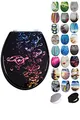 Grafner MDF WC Sitz viele schöne Motive zur Auswahl - stabile Qualität - einfache Montage WC Deckel Klobrille (Colored Bubbles)