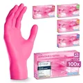 ARNOMED Einweghandschuhe Pink mit 100 Stück/Box, Einmalhandschuhe XS, Nitrilhandschuhe, Handschuhe Einweg puderfrei, latexfreie Gummihandschuhe, Einweghandschuhe in XS, S, M, L & XL verfügbar