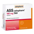 ASS-ratiopharm® 100 mg TAH Tabletten zur Hemmung von Blutgerinnseln oder bei instabiler Angina pectoris