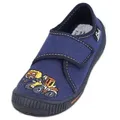 Beck Hausschuh Bagger Hausschuh (atmungsaktive Materialien, für Kindergarten, Schule, Zuhause) mittlere Weite, robuster Jeansstoff, herausnehmbare Innensohle blau 33 EU