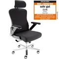 CLOUVOU Bürostuhl PowerSeat, schwarz, Stoff / Netz, mit Kopfstütze, bis 200 kg
