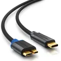 deleyCON 1m USB C Kabel Datenkabel Ladekabel USB 3.0 microUSB zu USB-C Handy Mac