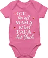 Shirtracer Baby Body Junge Mädchen - Sprüche - Ich bin süß Mama ist heiß Papa hat Glück Herzen - 1/3 Monate - Pink - strampler süße babymode witzig spruch dad bodys babybody mit sprüchen spruche mum