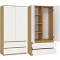Schrank MALWA SS-90 Eiche Artisan/Weiß - Braun