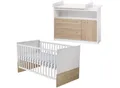 roba Kinderzimmerset 'Gabriella' inkl. Babybett ca. 70 x 140 cm & breite Wickelkommode, bicolor