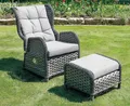 LEX Gartensessel Gartensessel Relaxsessel COMFORT - verstellbare Rückenlehne und Hocker