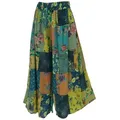 Guru-Shop Relaxhose Patchwork Hose, weite Boho Sommerhose - grün Boho grün S