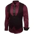 Baxboy Langarmhemd Baxboy Hemd/Weste/Krawatte Set Business Herrenanzug-Set HWKR B-101 S