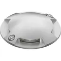 ledscom.de LED Bodenleuchte, Wegmarkierung BUNDA für außen, IP67, 4-flammig, aluminium, rund, 70mm Ø, kaltweiß