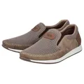 Rieker Slipper Slip-on Sneaker, Schlupfschuh mit Stretcheinsätze braun 40 EU