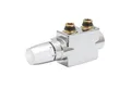 Szagato Sanitär-Anschlussset Heizkörper Mittelanschluss-Block DURCHGANG SET + Thermostat chrom, Szagato, 1-St., Anschlusblock und Thermostat, geeinent für Eckanschluss und Duchgangsanschluss