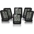 Bresser 6er Set Thermometer Hygrometer - Digitales Raumthermometer für Kontrolle Innenraum Luftfeuchtigkeit, Kühlschrankgeeignet, Wandmontage und Magnet, Schimmelvorbeugung - Indikator Smiley, Schwarz