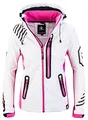 Rock Creek Damen Softshell Jacke Windbreaker Regenjacke Übergangsjacke Softshelljacke Damenjacke Regenmantel Outdoorjacke Kapuze D-402 Weiß XS