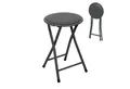Urban Living Hocker Klapphocker Hocker Klappstuhl Rundhocker Küchenhocker (klappbare Sitzgelegenheit im Sicherungssplint, dunkelgrau), ⌀ 30 cm x H45 cm