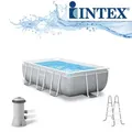Intex Frame Pool Set Prism Quadra 400 x 200 x 100 cm | Rechteckpool mit Leiter