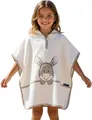 Morgenstern Badeponcho Kinder 1–3 Jahre mit Kapuze – 100% Baumwolle OEKO TEX® Handtuchponcho Kleinkind – Weicher Strandponcho mit Motiv, Farbe: beige