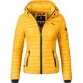 Marikoo Steppjacke Samtpfote ultraleichte Übergangsjacke mit Kapuze gelb XS (34)