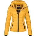 Marikoo Damen Steppjacke Samtpfote mit abnehmbarer Kapuze & Rippbündchen