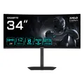 GIGABYTE GS34WQCA 34" WQHD Curved Gaming-Monitor – 3440 x 1440, 1500R, 120Hz, 1ms, 300 cd/m², FreeSync Premium, HDR Ready, HDMI 2.0, DisplayPort 1.4., 86,4 cm (34"), 3440 x 1440 Pixel, Wide Quad HD, LCD, 1 ms, Schwarz