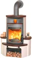 HARK Kaminofen »Avenso GT ECOplus 6 KW«, 6 kW, Dauerbrand, jola-braun/stone