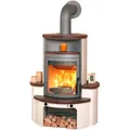 Kaminofen HARK "»Avenso GT ECOplus 6 KW«", braun (titanfarben), Kaminöfen, jola-braun/stone