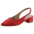 Tamaris Slingpumps, Blockabsatz, Abendschuh, Sommerschuh mit verstellbarem Riemchen rot 42 EU