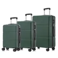 yonsly Premium Reisekoffer TSA-Schloss,YKK-Reißverschluss Hartschalen-Koffer Kabinenkoffer Rollkoffer Suitcase Handgepäck (Dunkelgrün, M-L-XL-Set)