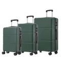 YONSLY Premium Reisekoffer TSA-Schloss,YKK-Reißverschluss Hartschalen-Koffer Trolley Kabinenkoffer Rollkoffer Suitcase Handgepäck 4 Rollen (Dunkelgrün, M-L-XL-Set)