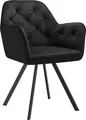 tectake® Drehbarer Samt-Armlehnstuhl Lucia gepolstert, mit Steppmuster 58 x 58 x 87 cm