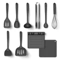 Hoffmann Küchenhelfer-Set, Anthrazit, Silikon-Edelstahlkern, Spülmaschinenfest, Hitzebeständig, Antihaft, Küchenutensilien-Set, Vorteilsset (10-teilig)