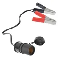 IWH Batterieklemme mit Steckdose, 12 Volt KfZ-Adapter, 12 Volt mit 2 Klemmen, Länge: 250 mm, zum (019008)