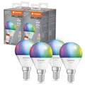 4 x Ledvance LED Smart+ Tropfen 4,9W = 40W E14 RGBW 2700K-6500K Dimmbar App WiFi