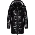 Ragwear Wintermantel Roobie Long super stylischer, gänzender Damen Steppmantel schwarz XL (42)