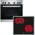- Siemens EQ110KA2EE Herdset Backofen-Kochfeld-Kombination (HE010FBR1 + EA64RGNA1E) - Schwarz/Silber