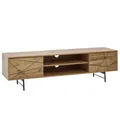 TV-Board Kommode 160cm MDF Eiche Dekor Design Lowboard mit 2 Türen & Ablage Fernsehschrank
