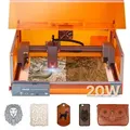 Vevor Lasergravierer, 20 W, Lasergravur- & Schneidemaschine Mit Gehäuse, Laserschneider, Graviermaschine, 7000 Mm/min, 300x300 Mm Arbeitsbereich, Für Holz, Leder, Glas, Bestimmte Metalle, Klasse 1
