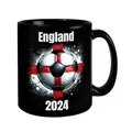 Fußball Englische Flagge Tasse in Schwarz EM 2024 Fanartikel Sport-Ballspiel-Gadget England Nationalfarben Großbritannien Fußball-Liebe