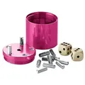 BestSaller 3008 SUPER SIX Würfelspiel Aluminum, 36 Spielstäbchen & 2 Würfel, pink