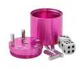 BestSaller 3008 SUPER SIX Würfelspiel Aluminum, 36 Spielstäbchen & 2 Würfel, pink