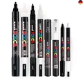 POSCA Stifteset, schwarz und weiß, dünne bis mitteldicke Spitze, 8 Stifte (