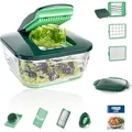 Genius Nicer Dicer Chef (15 Teile) Obst & Gemüseschneider Allesschneider Julietti-Schneider Multi-Schneider; A27060 - Grün