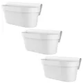ENGELLAND 3 x Blumenkasten Balkon Oval Hängend Blumentopf Balkonkasten Weiß